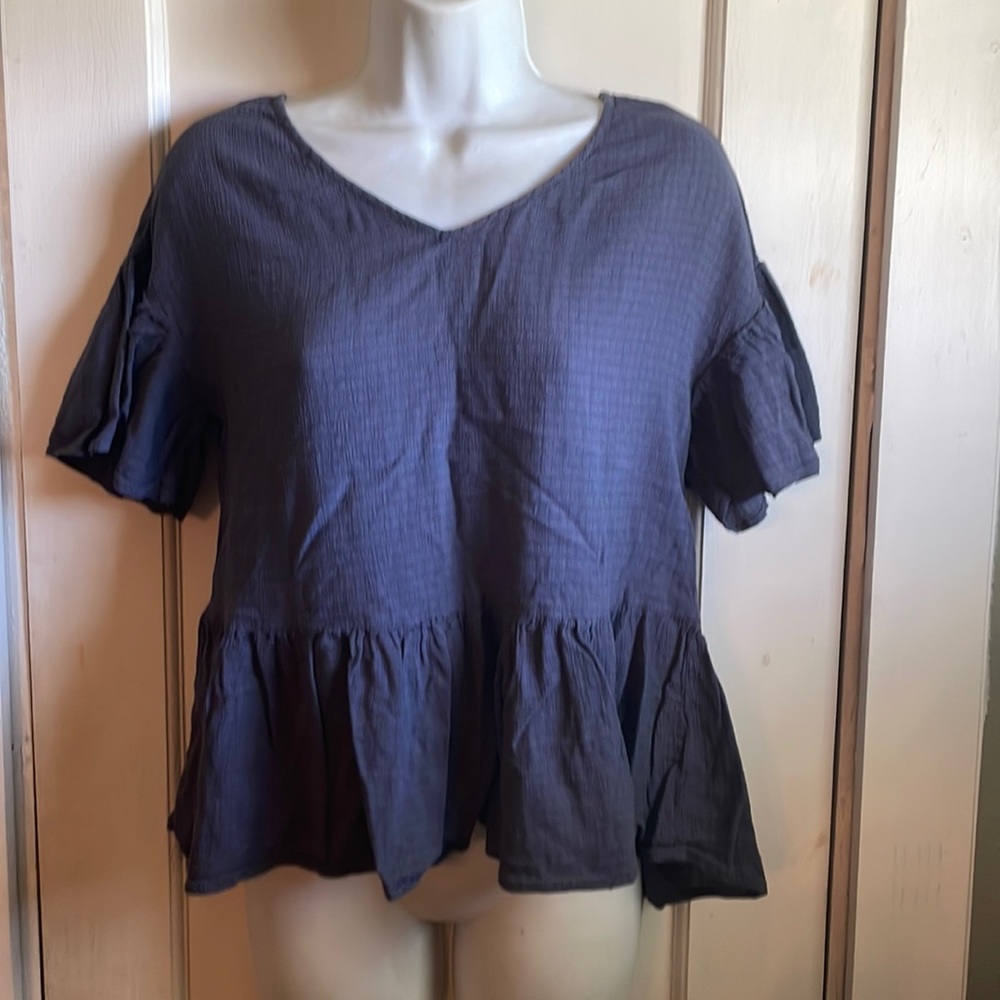 Blue short sleeved top size small